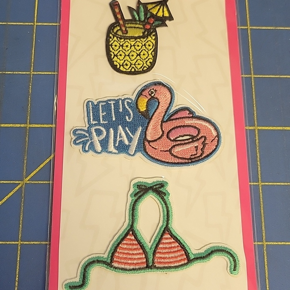 Tropical Theme Embroidered Iron On Patch New 3 Per Package
